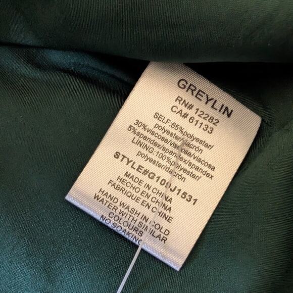 NWT Greylin Green Plaid Belted Single-breasted Button Blazer Coat Jacket, size S - Picture 8 of 10